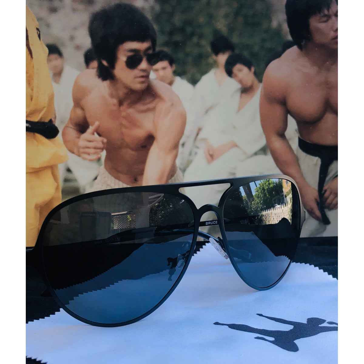 Bruce Lee Black Metal Sunglasses