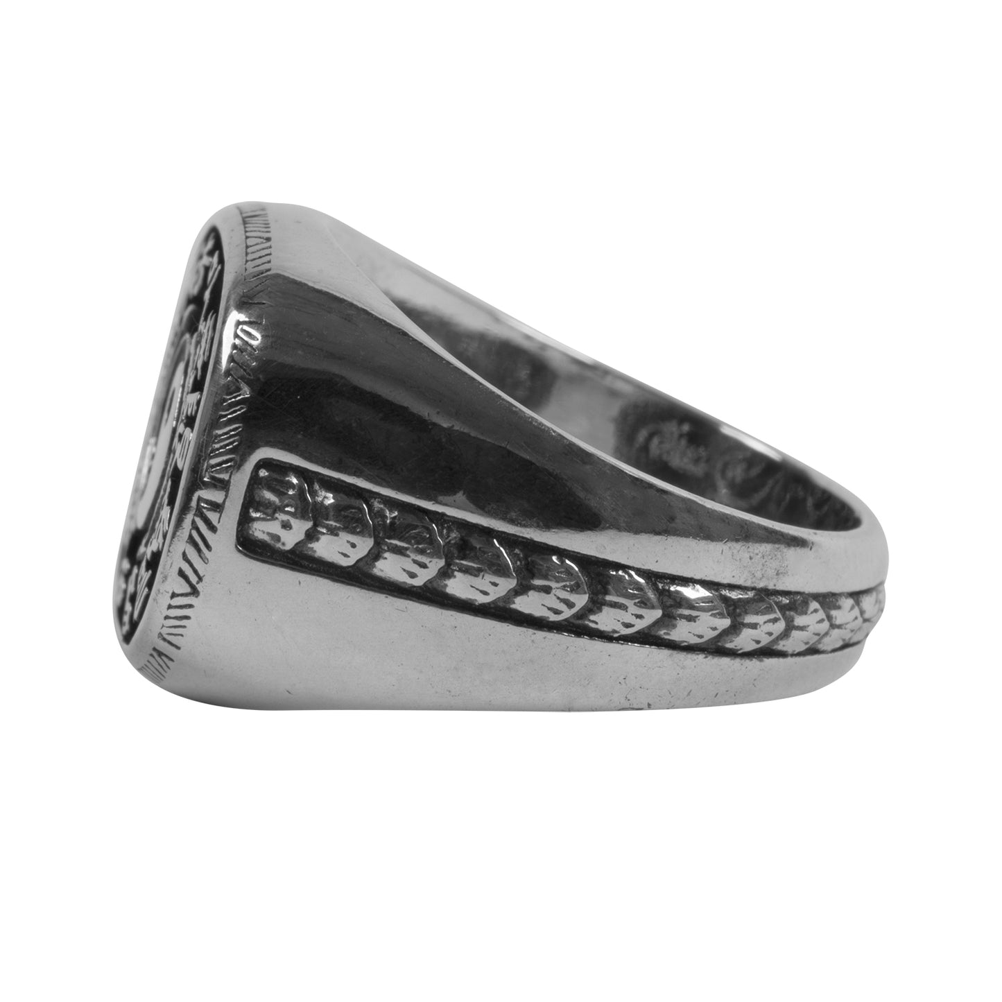 Core Symbol Signet Ring - Oxidized Silver
