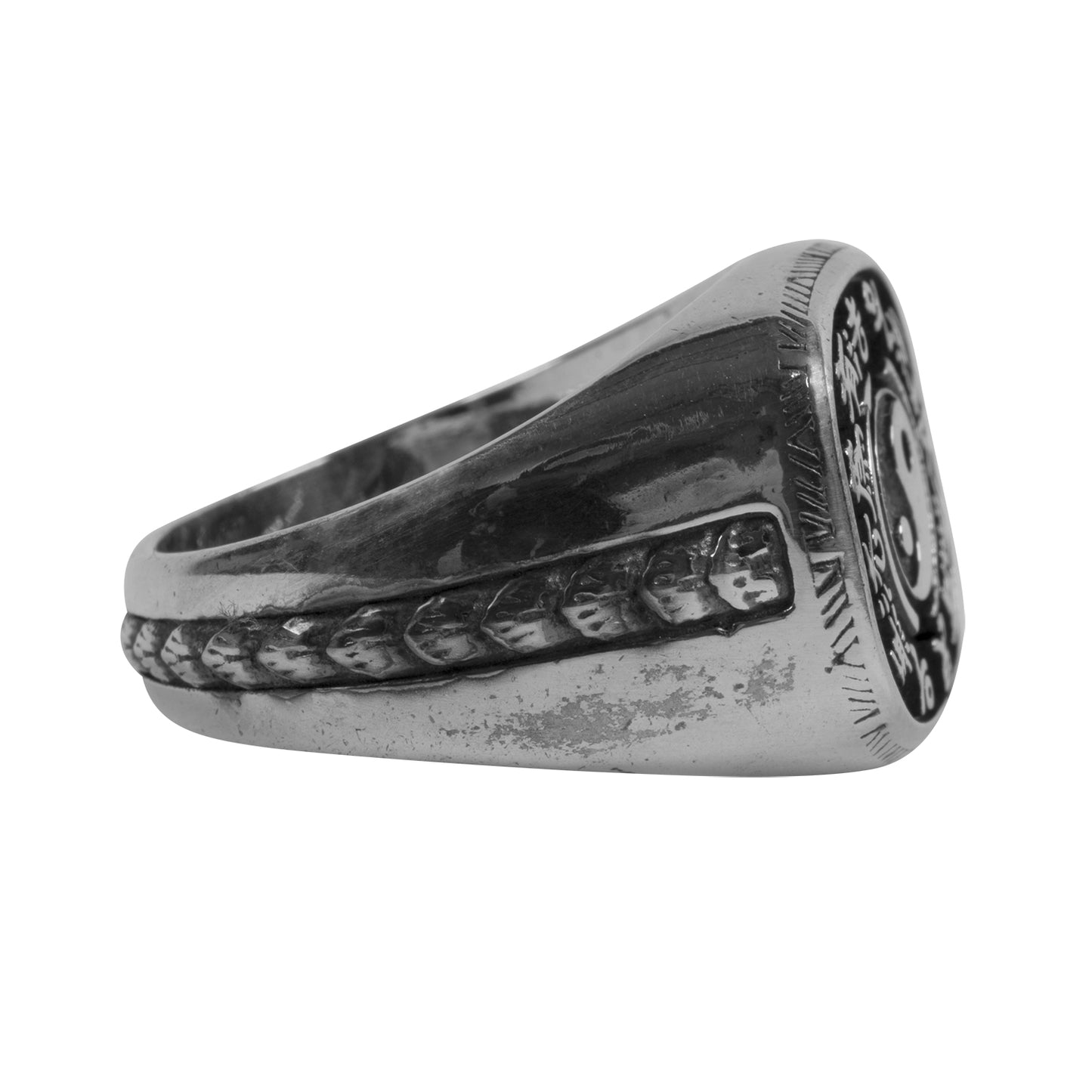 Core Symbol Signet Ring - Oxidized Silver