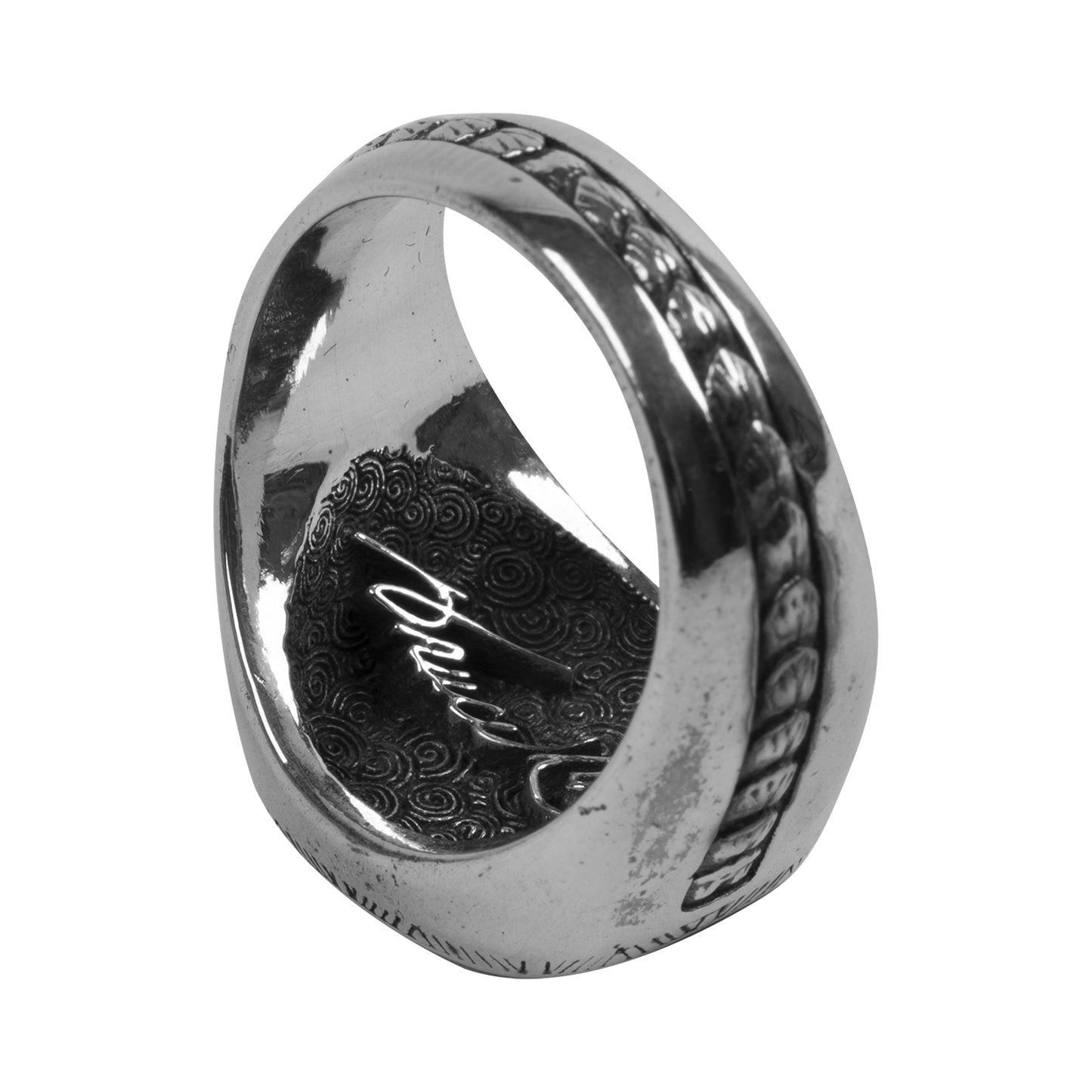 Core Symbol Signet Ring - Oxidized Silver
