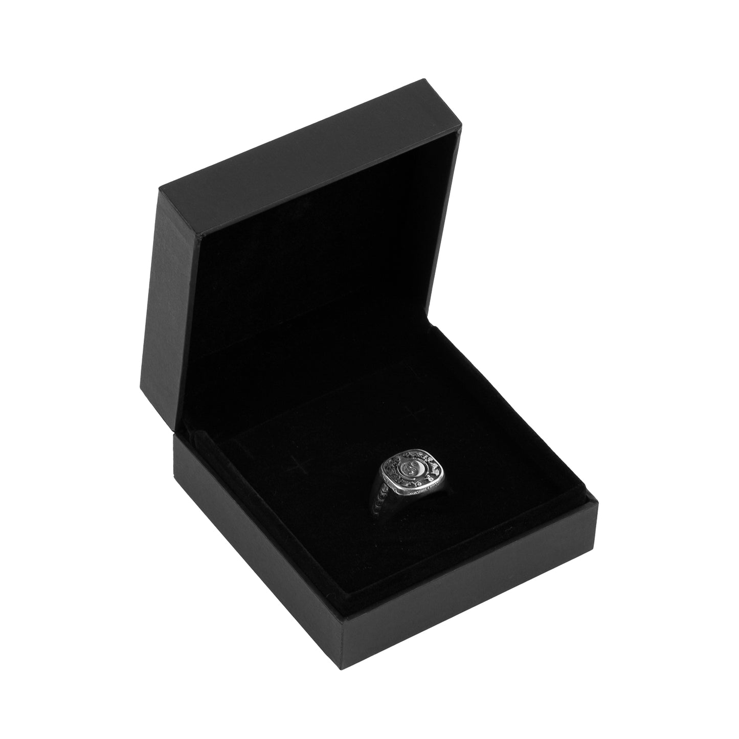 Core Symbol Signet Ring - Oxidized Silver