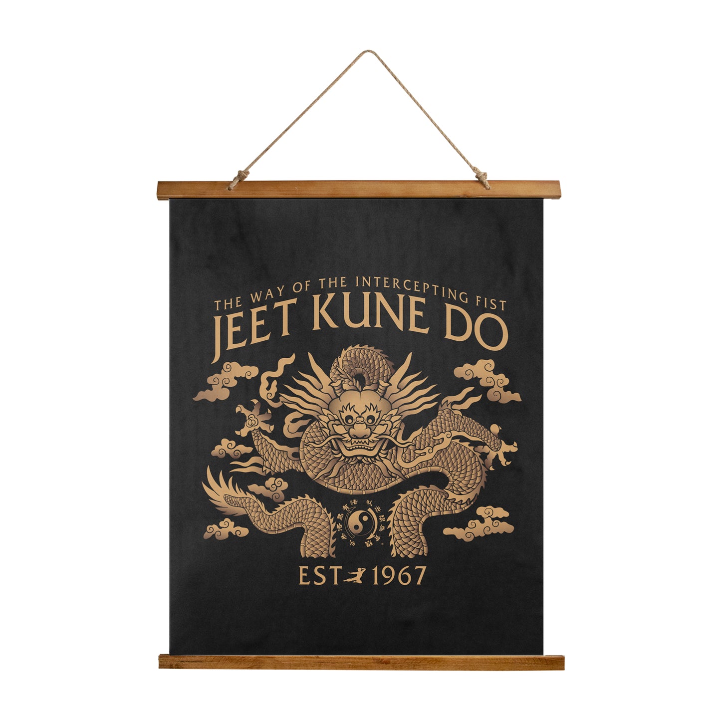 JKD Homage Dragon Wood Topped Wall Tapestry - 26" x 36"