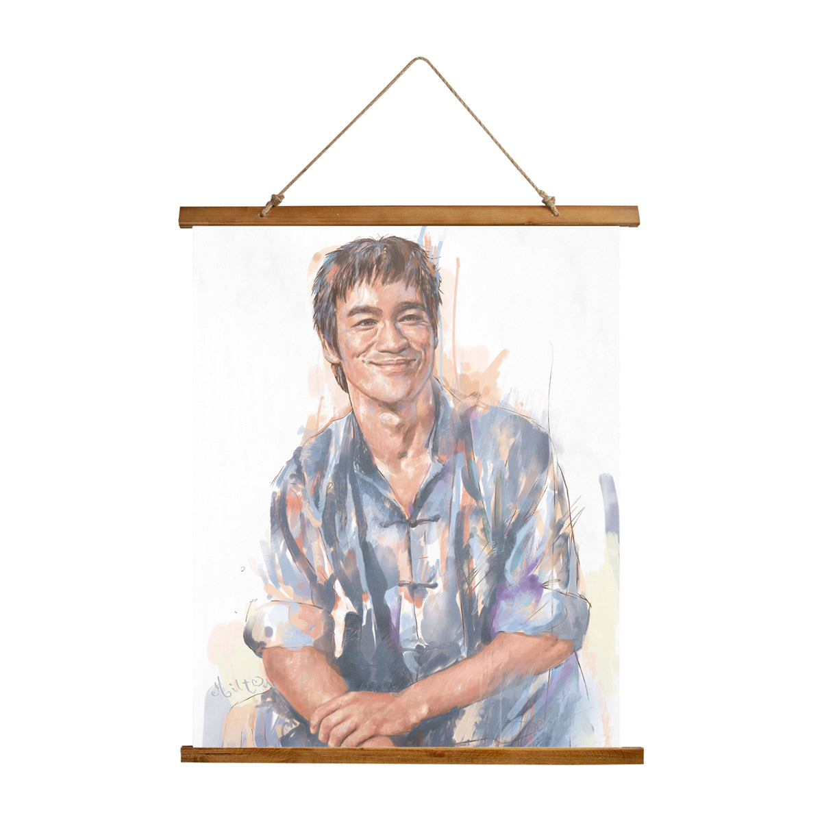 BL Milton Wong Wood Topped Wall Tapestry - 26" x 36"