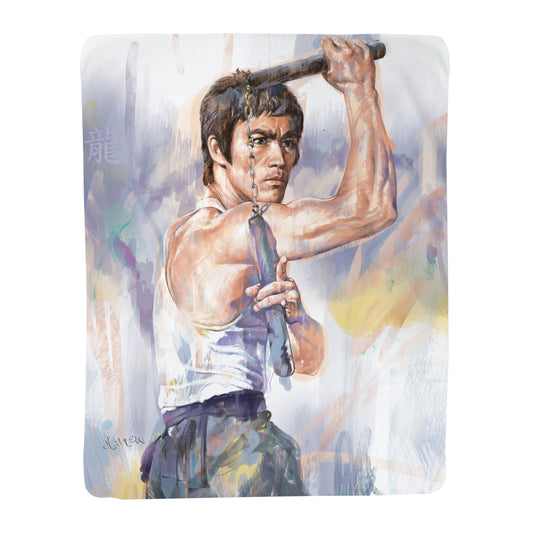 Milton Wong BL Nunchaku Sherpa Fleece Blanket
