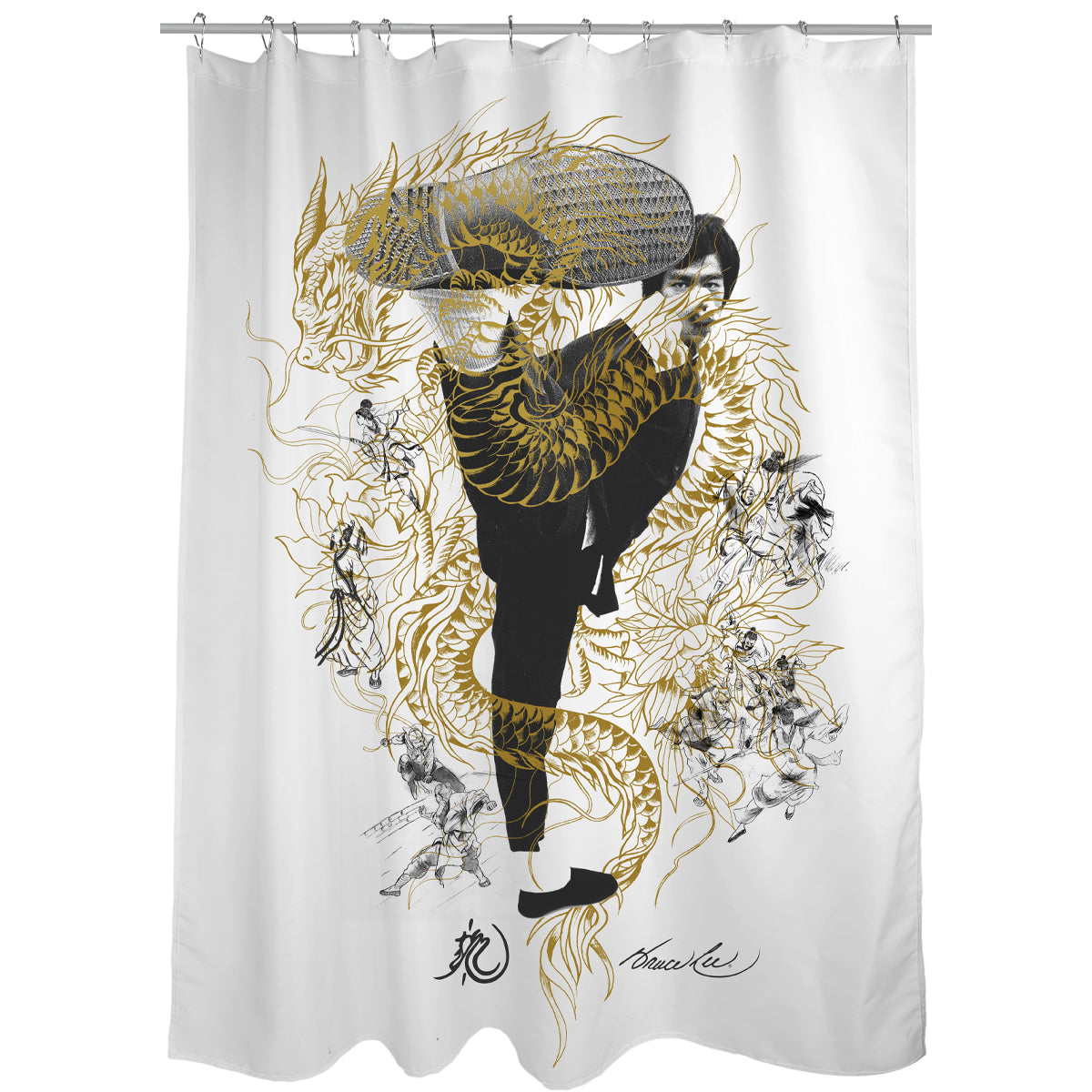 Dragon Kick Shower Curtain