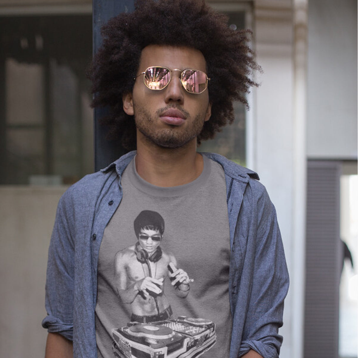 DJ Dragon Classic Heather Navy T-shirt