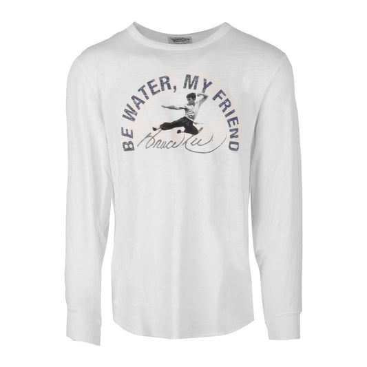 Be Water Arch Peruvian Cotton Long Sleeve T-Shirt - Arctic White | SMALL & MEDIUM ONLY