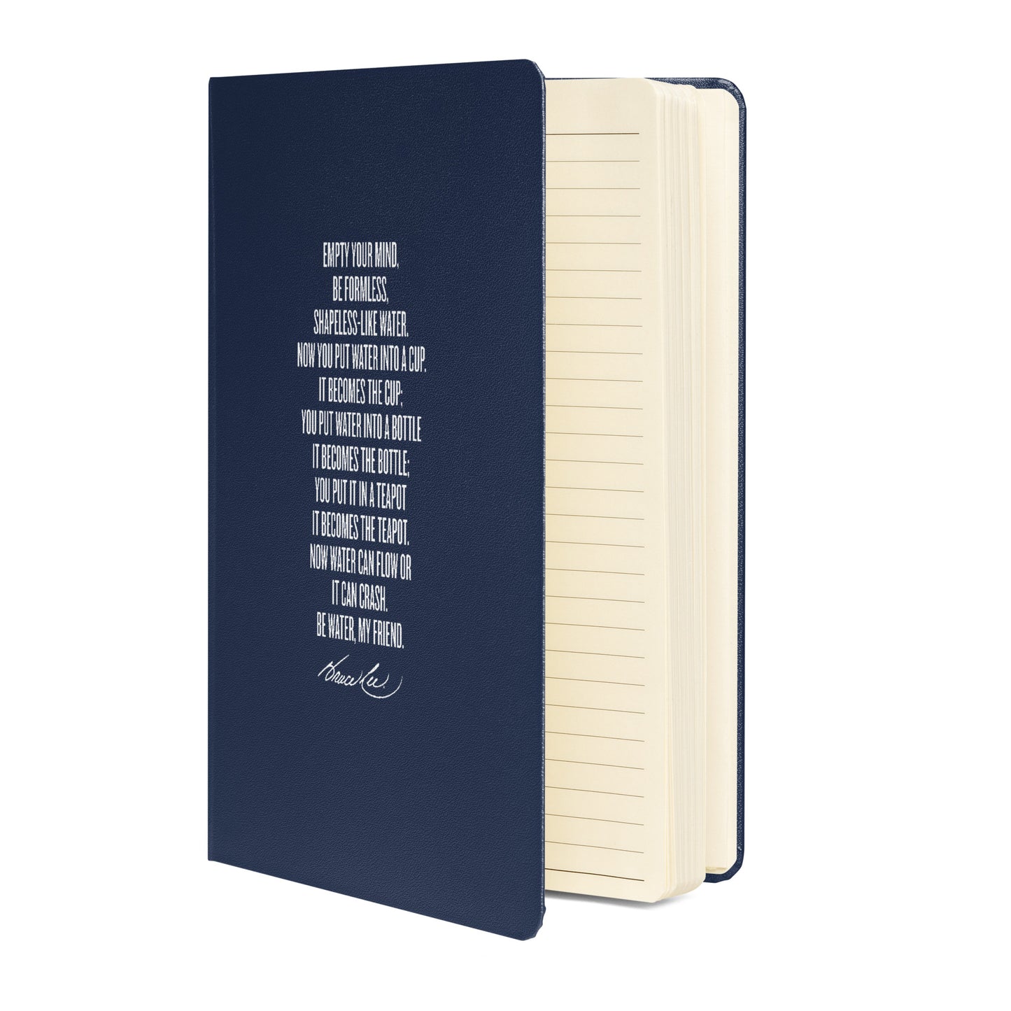 Be Water Quote Hardbound Journal