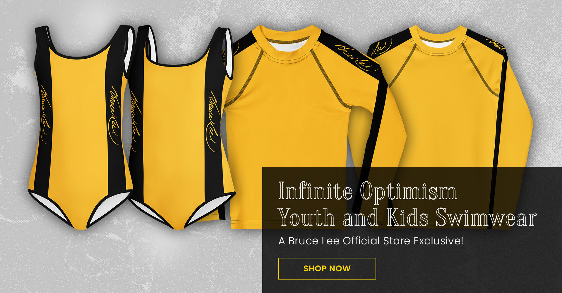 Infinite Optimism Youth and Kids Swimwear | A Bruce Lee Official Store Exclusive! Shop now