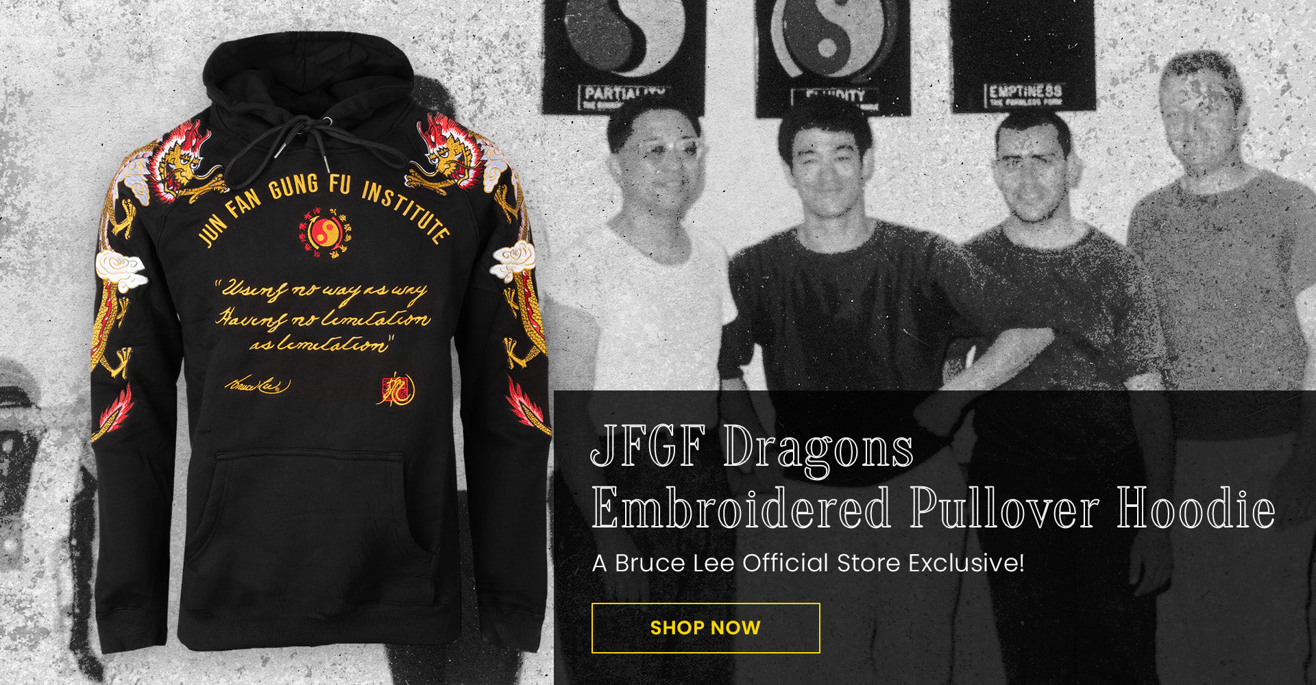 JFGF Dragons Embroidered Pullover hoodie | A Bruce Lee Official Store Exclusive!