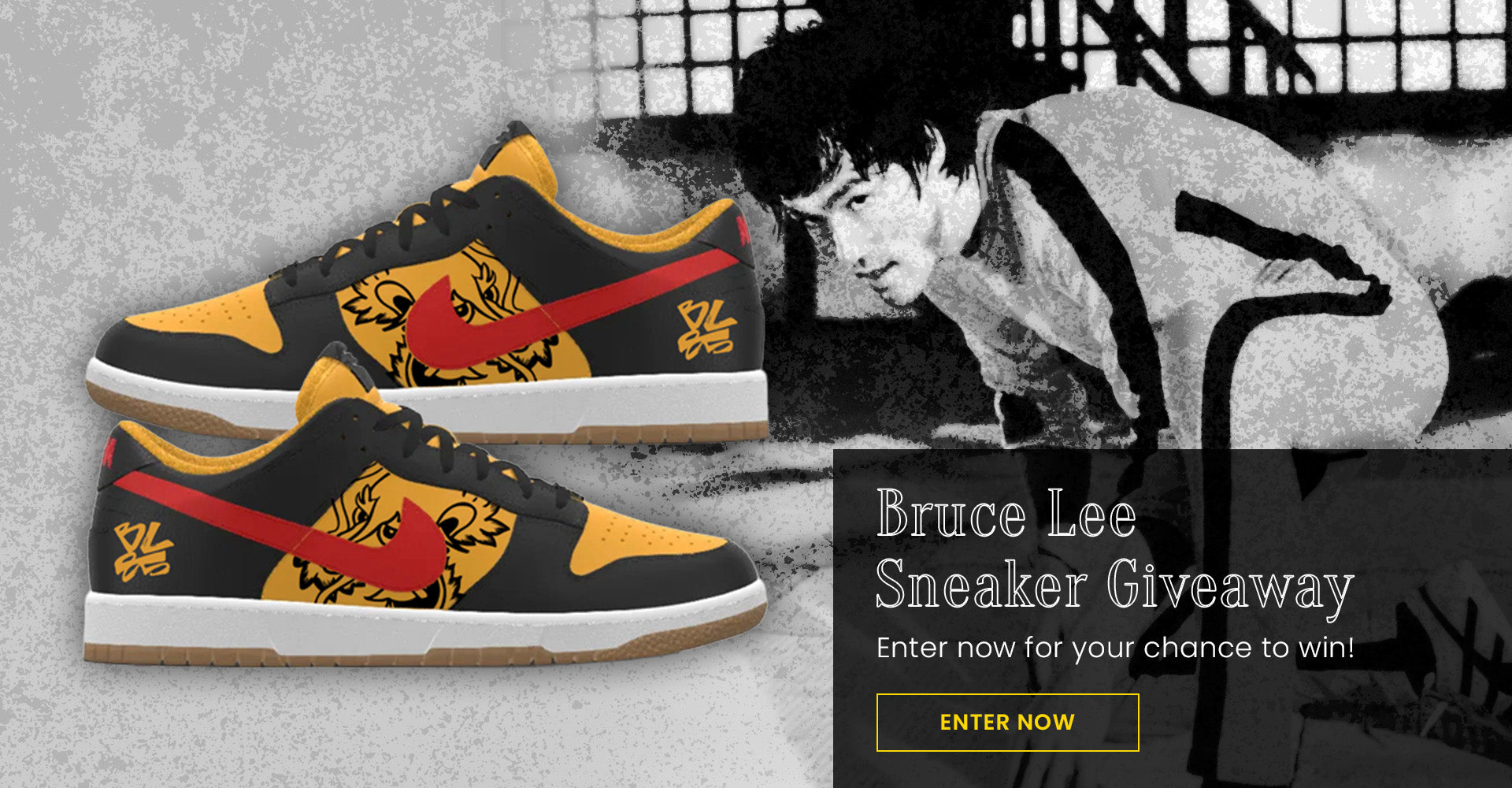 Bruce Lee sneaker giveaway. Enter now for your chance to win!