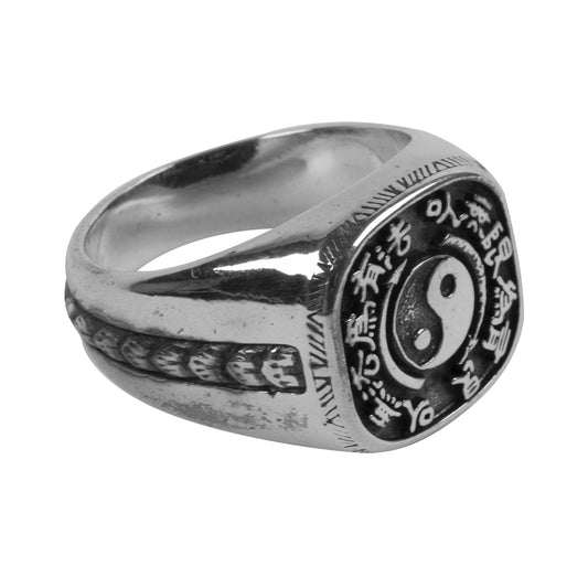 Core Symbol Signet Ring - Oxidized Silver