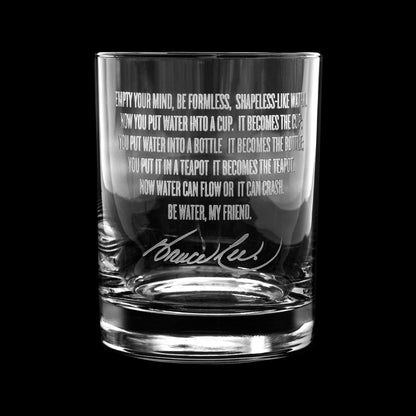 Be Water Full Quote 13.5oz Etched Glass