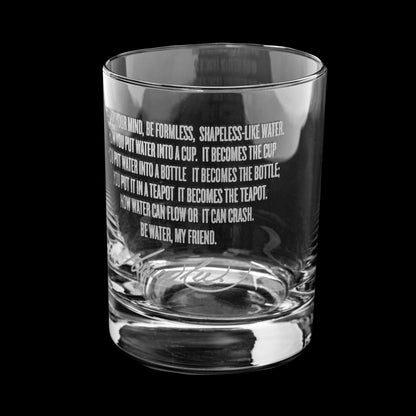 Be Water Full Quote 13.5oz Etched Glass