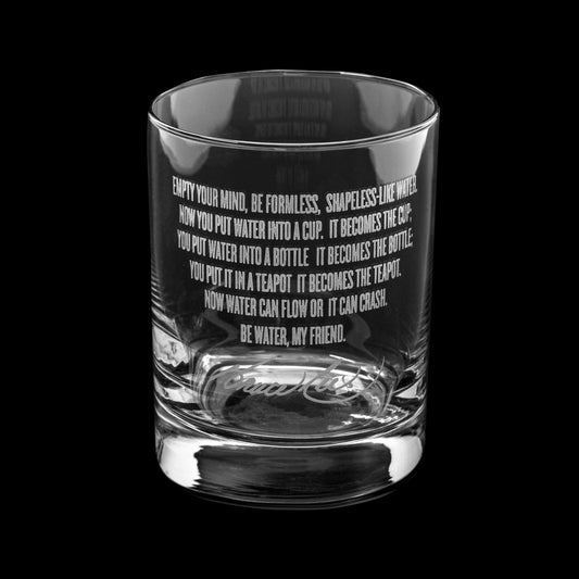 Be Water Full Quote 13.5oz Etched Glass