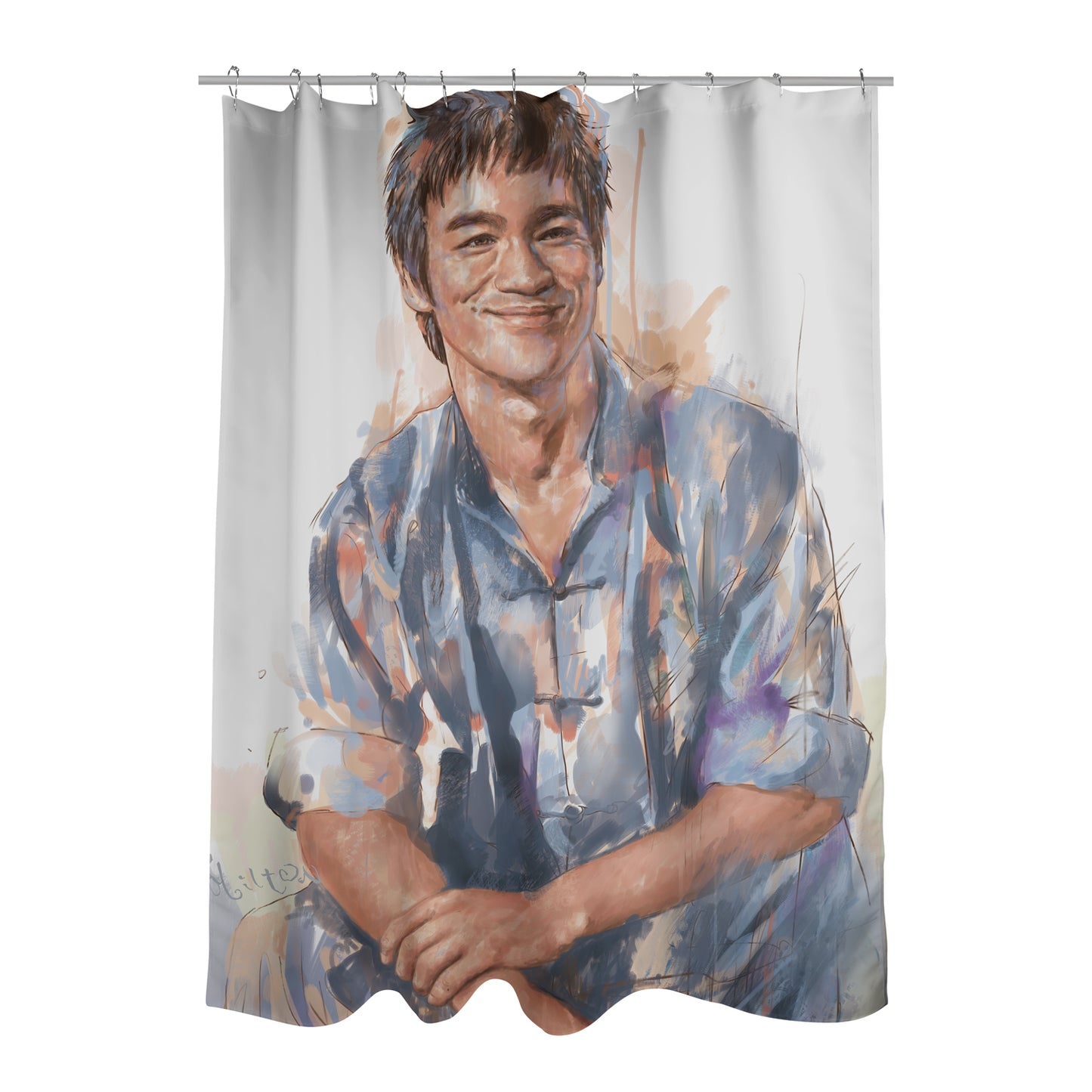 Milton Wong BL Smiling Shower Curtain