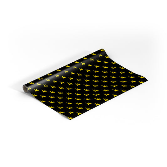 Flying Man Pattern Gift Wrap - Yellow Flying Man