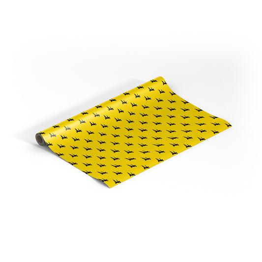 Flying Man Pattern Gift Wrap - Black Flying Man